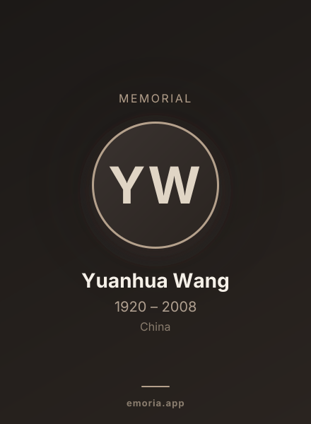 Memorial portrait of Yuanhua Wang
