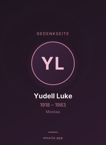 Gedenkportrait von Yudell Luke