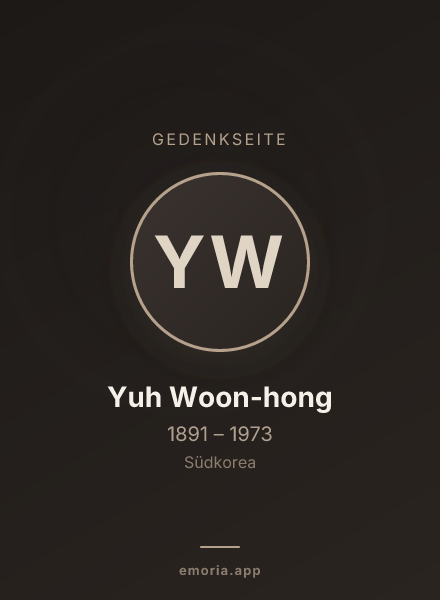 Gedenkportrait von Yuh Woon-hong