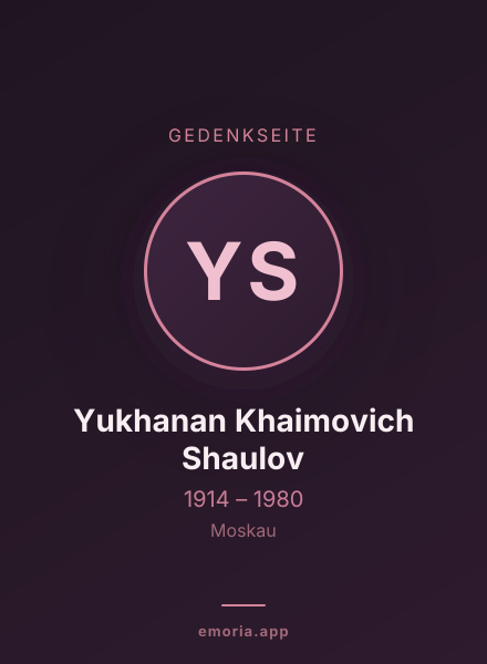 Gedenkportrait von Yukhanan Khaimovich Shaulov