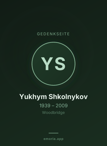Gedenkportrait von Yukhym Shkolnykov