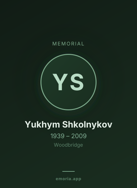 Memorial portrait of Yukhym Shkolnykov