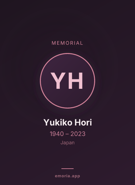 Memorial portrait of Yukiko Hori