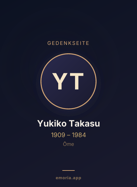 Gedenkportrait von Yukiko Takasu