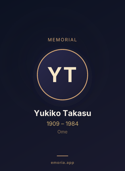 Memorial portrait of Yukiko Takasu