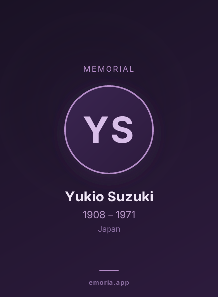 Memorial portrait of Yukio Suzuki
