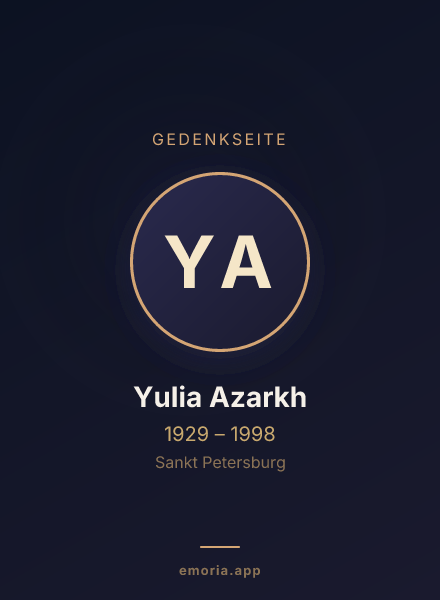 Gedenkportrait von Yulia Azarkh