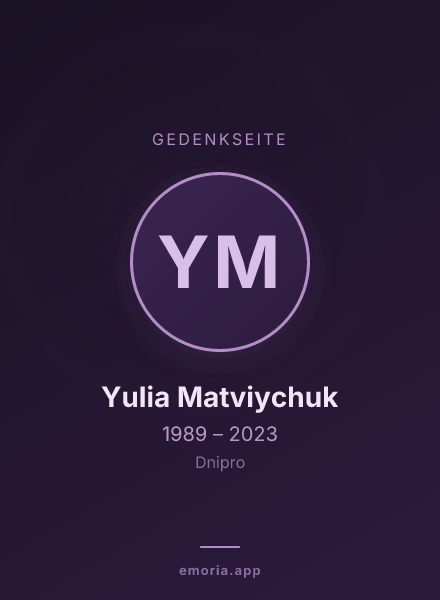 Gedenkportrait von Yulia Matviychuk