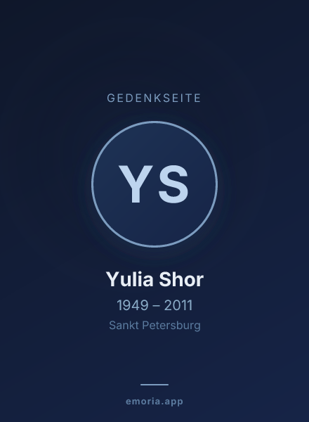 Gedenkportrait von Yulia Shor