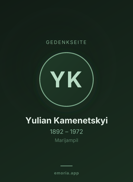 Gedenkportrait von Yulian Kamenetskyi