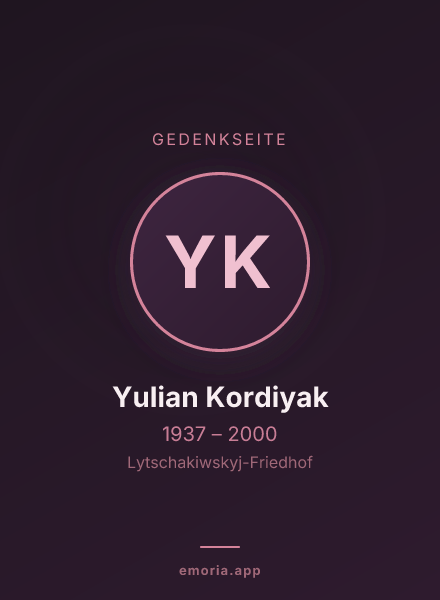 Gedenkportrait von Yulian Kordiyak