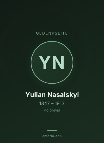 Gedenkportrait von Yulian Nasalskyi