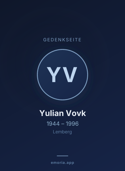 Gedenkportrait von Yulian Vovk