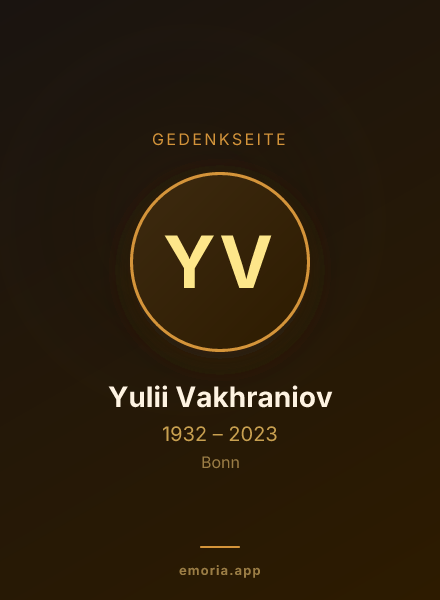 Gedenkportrait von Yulii Vakhraniov