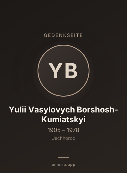 Gedenkportrait von Yulii Vasylovych Borshosh-Kumiatskyi