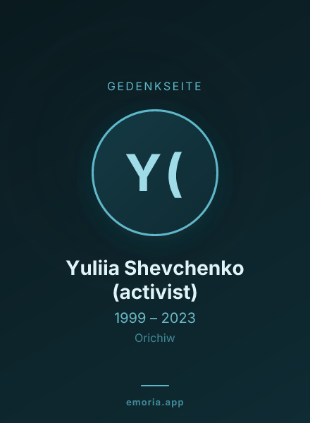 Gedenkportrait von Yuliia Shevchenko (activist)
