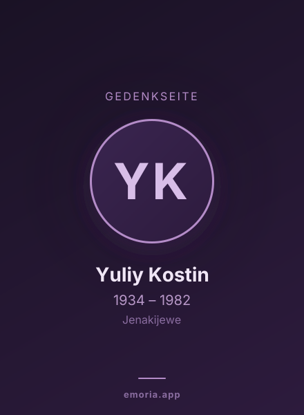 Gedenkportrait von Yuliy Kostin
