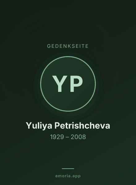 Gedenkportrait von Yuliya Petrishcheva