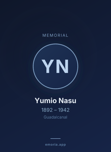Memorial portrait of Yumio Nasu