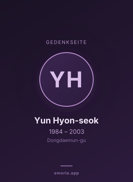 Gedenkportrait von Yun Hyon-seok
