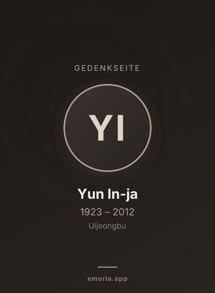 Gedenkportrait von Yun In-ja