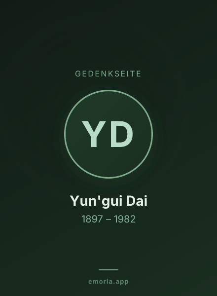 Gedenkportrait von Yun'gui Dai
