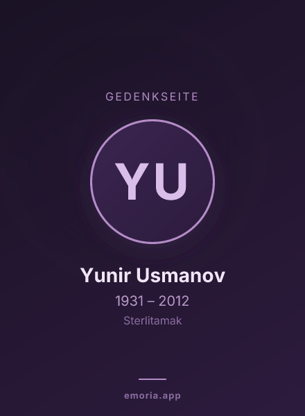 Gedenkportrait von Yunir Usmanov