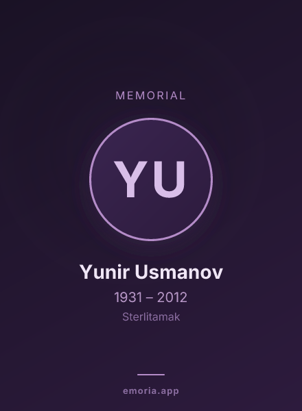 Memorial portrait of Yunir Usmanov