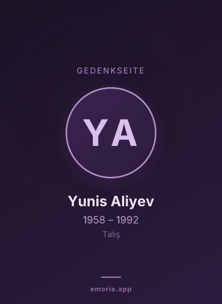 Gedenkportrait von Yunis Aliyev
