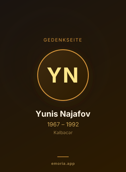 Gedenkportrait von Yunis Najafov