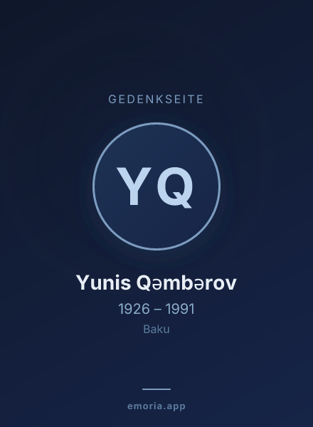 Gedenkportrait von Yunis Qəmbərov