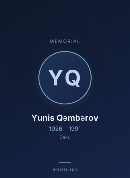 Memorial portrait of Yunis Qəmbərov