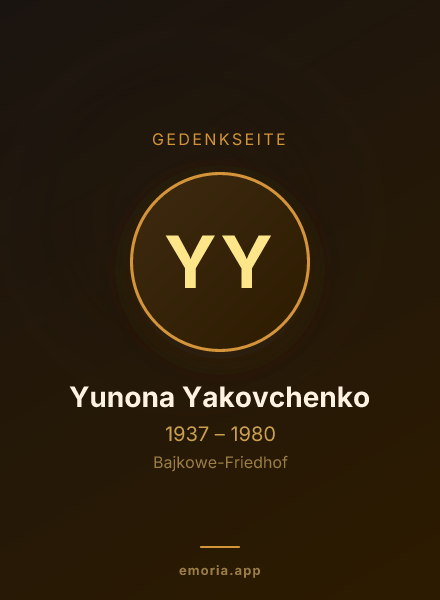 Gedenkportrait von Yunona Yakovchenko