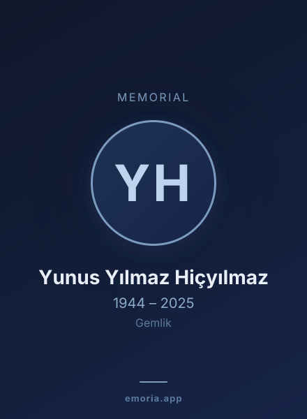 Memorial portrait of Yunus Yılmaz Hiçyılmaz
