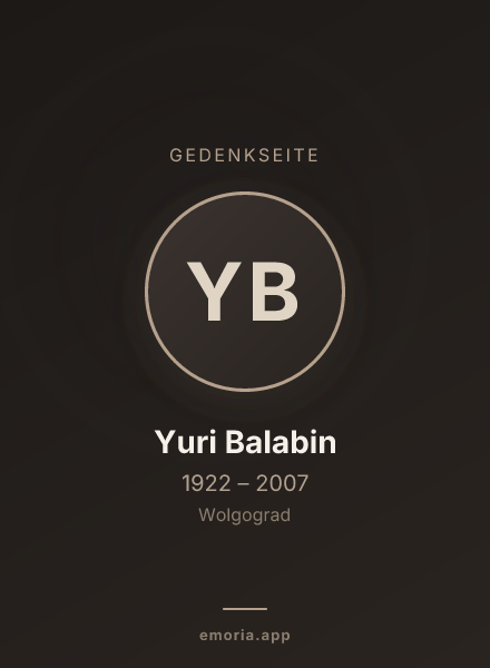 Gedenkportrait von Yuri Balabin
