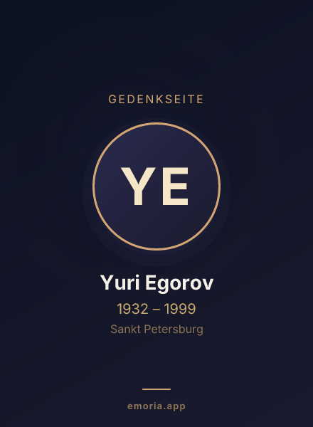 Gedenkportrait von Yuri Egorov