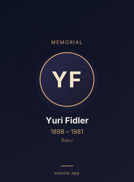 Memorial portrait of Yuri Fidler