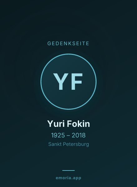 Gedenkportrait von Yuri Fokin
