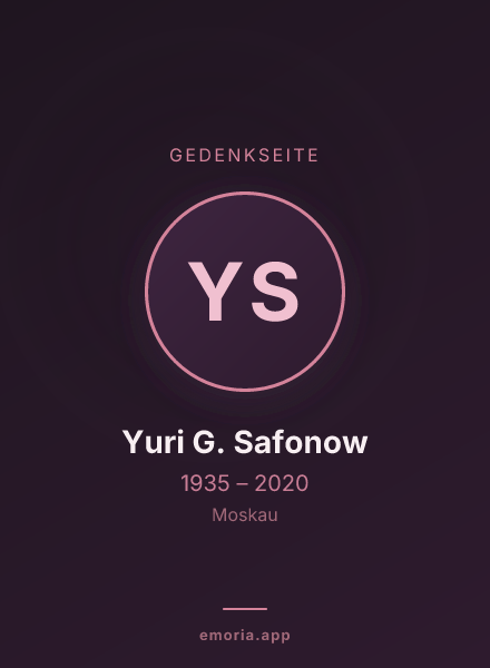 Gedenkportrait von Yuri G. Safonow
