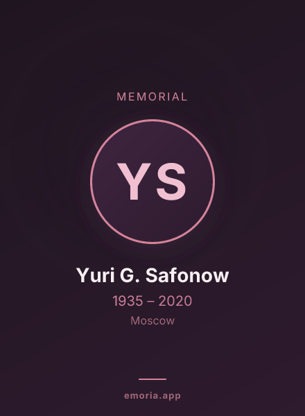 Memorial portrait of Yuri G. Safonow