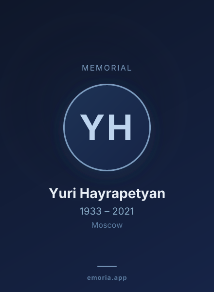 Memorial portrait of Yuri Hayrapetyan
