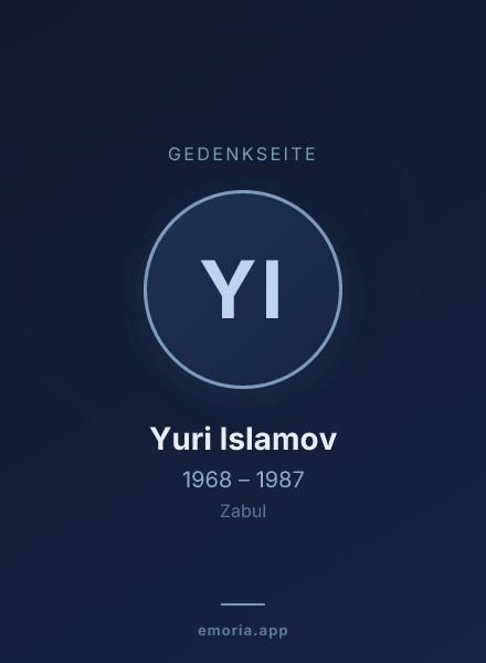 Gedenkportrait von Yuri Islamov