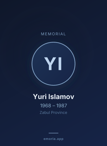 Memorial portrait of Yuri Islamov