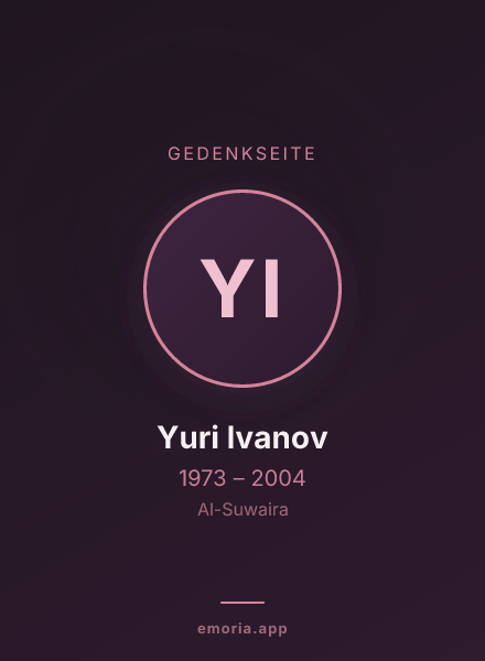Gedenkportrait von Yuri Ivanov