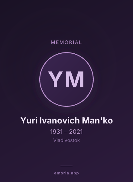 Memorial portrait of Yuri Ivanovich Man'ko