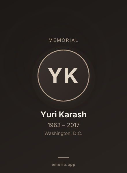 Memorial portrait of Yuri Karash