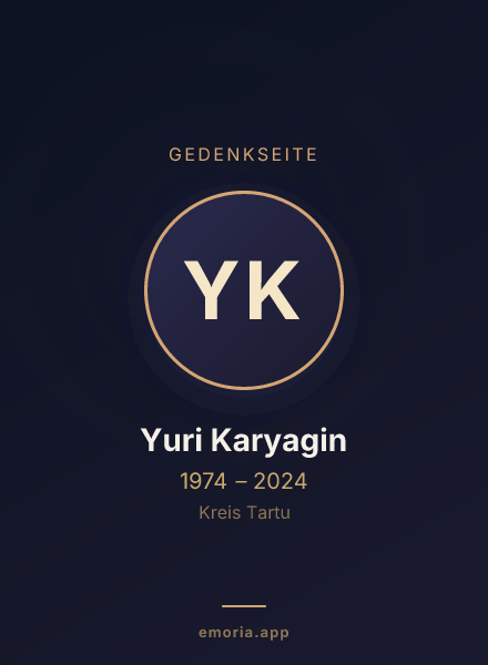 Gedenkportrait von Yuri Karyagin