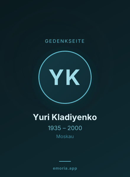 Gedenkportrait von Yuri Kladiyenko