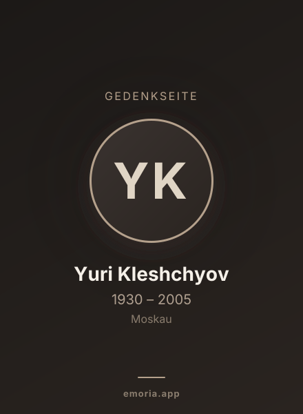 Gedenkportrait von Yuri Kleshchyov