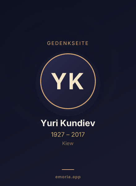 Gedenkportrait von Yuri Kundiev